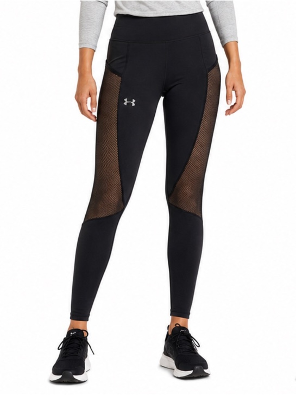 NWT Under Armour HeatGear Speedpocket mesh Black Compression Leggings M
